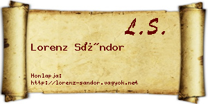 Lorenz Sándor névjegykártya