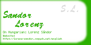 sandor lorenz business card