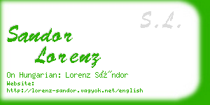 sandor lorenz business card